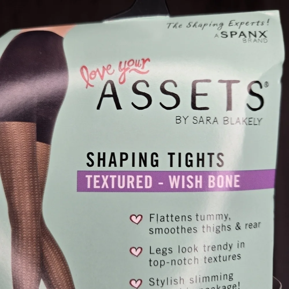 Spanx Love your Assets Textured Shaping Tights - Wish Bone Size 3 Black 2049 New